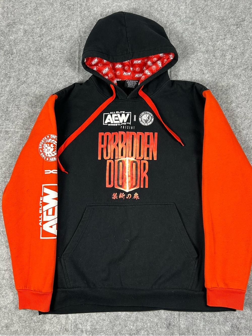 AEW Wrestling X NJPW Forbidden Door Hoodie Size XL